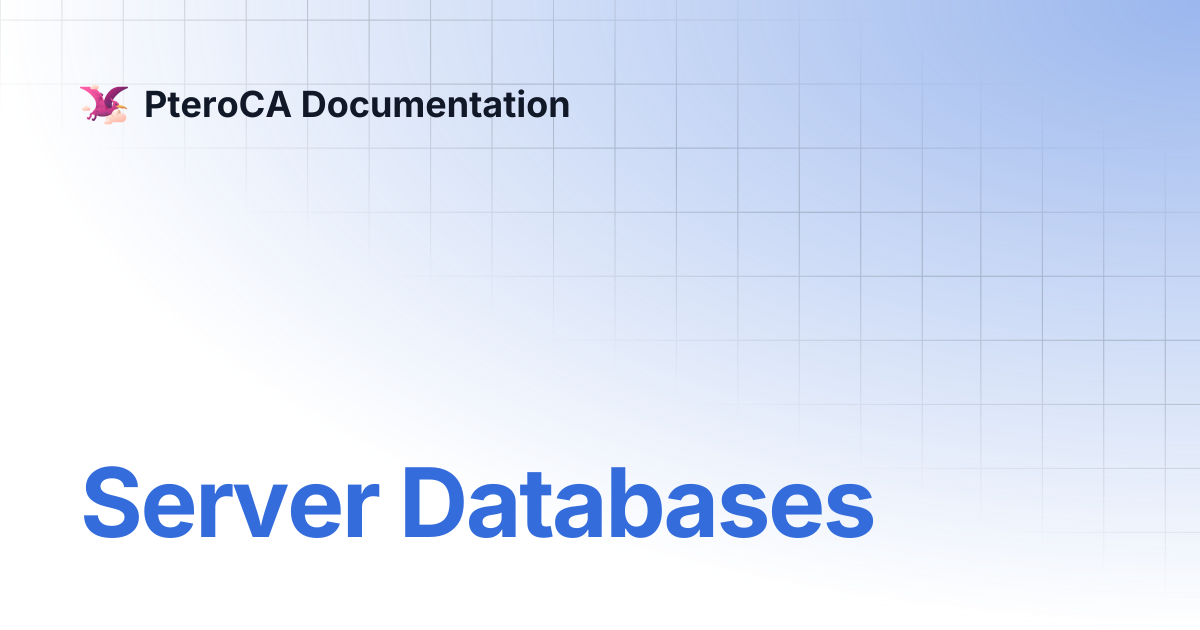 Server Databases | PteroCA Documentation