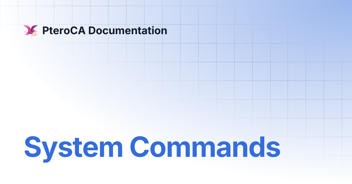 System Commands | PteroCA Documentation