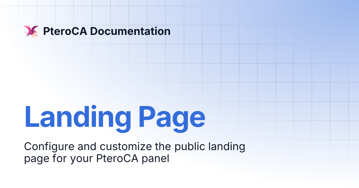 Landing Page | PteroCA Documentation