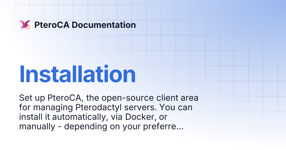Installation | PteroCA Documentation