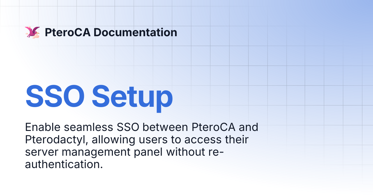 SSO Setup | PteroCA Documentation