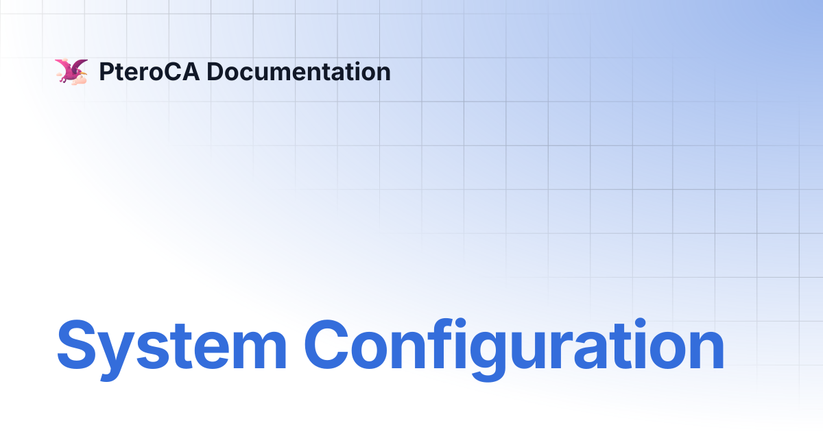 System Configuration | PteroCA Documentation