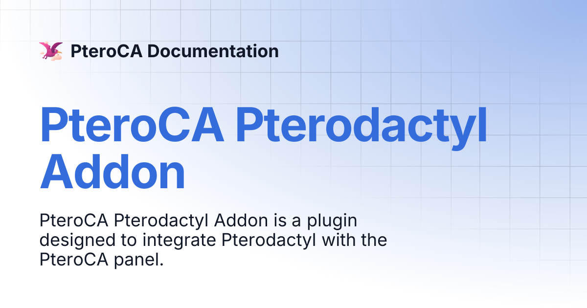 PteroCA Pterodactyl Addon | PteroCA Documentation