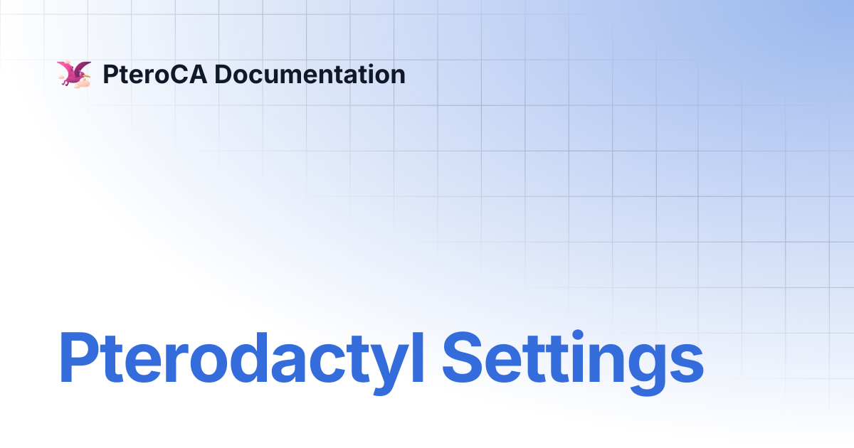 Pterodactyl Settings | PteroCA Documentation