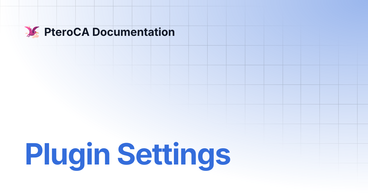 Plugin Settings | PteroCA Documentation