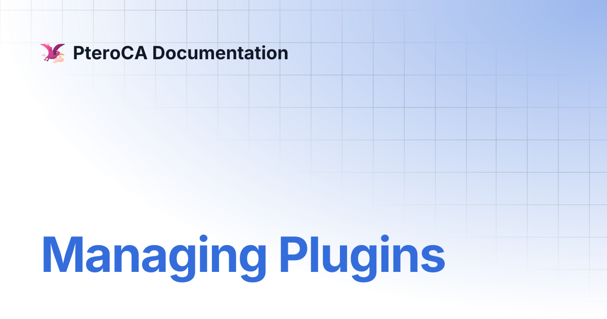 Managing Plugins | PteroCA Documentation