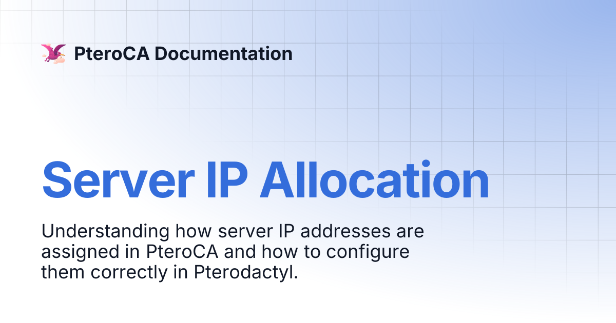 Server IP Allocation | PteroCA Documentation