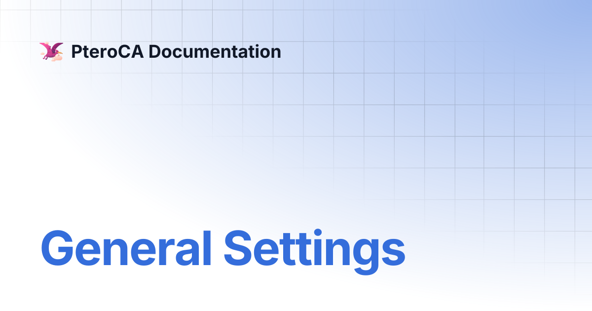 General Settings | PteroCA Documentation